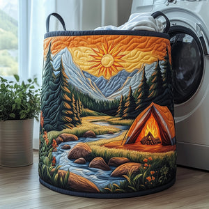 Camping Vibe Quilted Laundry Basket Valentine’s Day Merch Gift