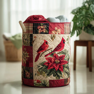 Cardinal Charm Quilted Laundry Basket Ideal Gift For Mom