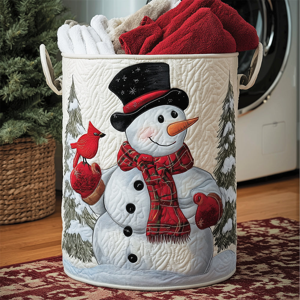 Cardinal Snow Glow Quilted Laundry Basket Father’s Day Merch Gift