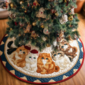 Cat Haven Christmas Quilted Tree Skirt Holiday Merch That Completes Your Christmas Setup