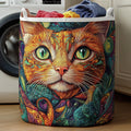 Cat Purrs Quilted Laundry Basket Merch For Dad