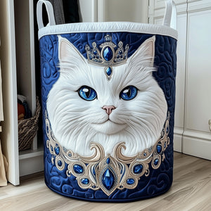 Cat Queen Quilted Laundry Basket Merch For Him