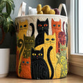 Cat Quilted Laundry Basket Merch For Family