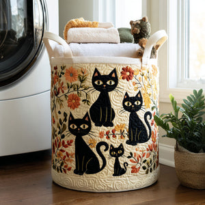 Cats In Bloom Quilted Laundry Basket Best Gift For Him