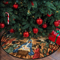 Celestial Blessing Quilted Christmas Tree Skirt Adorable Holiday Tree Skirt for Cozy Spaces