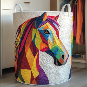 Charming Horse Quilted Laundry Basket Perfect Gift For Apartment Living