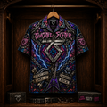 Twisted Sister Hawaiian Shirt - Stained Glass Glam Metal All-Over Print Button-Up Shirt