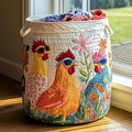 Chicken Garden Quilted Laundry Basket Must-Have Home Essential