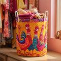 Chicken Haven Quilted Laundry Basket Holiday Gift For Laundry Lovers