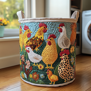 Chicken Parade Quilted Laundry Basket Merch For Him Birthday Merch Gift
