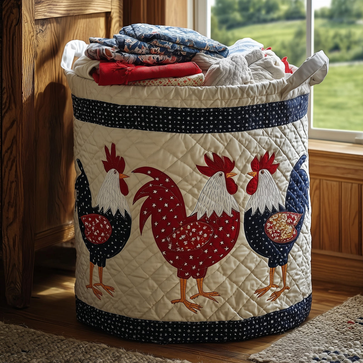 Chicken Quilted Laundry Basket Must-Have Laundry Essential