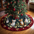 Chihuahua Miracle Quilted Christmas Tree Skirt Popular Gift Merch for Christmas Enthusiasts Adorable Holiday Tree Skirt for Cozy Spaces