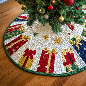 Christmas Gift Quilted Christmas Tree Skirt Lovely Gift Merch for a Festive Home
