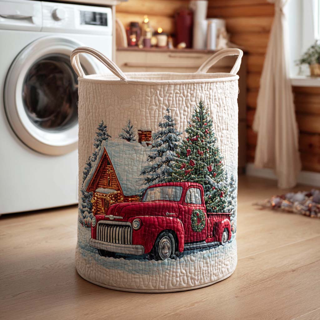 Christmas Glow Quilted Laundry Basket Ideal Present For Newlyweds