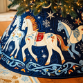Christmas Horse Quilted Tree Skirt Perfect Home For Christmas Tree Merch