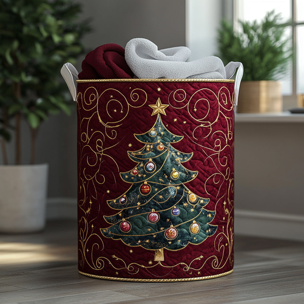 Christmas Quilted Laundry Basket Valentine’s Day Merch Gift