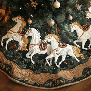 Christmas Quilted Tree Skirt Classic Red and White Tree Skirt for Traditional Decor