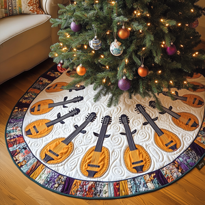 Classical Banjo Quilted Tree Skirt Perfect Christmas Gift Merch