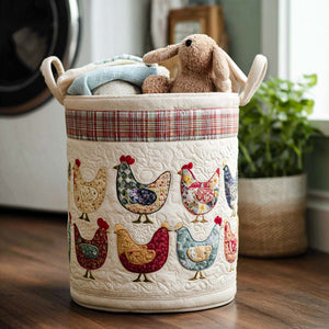 Clucky Charm Quilted Laundry Basket Merch For Family Time