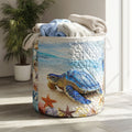 Coastal Drift Quilted Laundry Basket Gift To Brighten Their Day