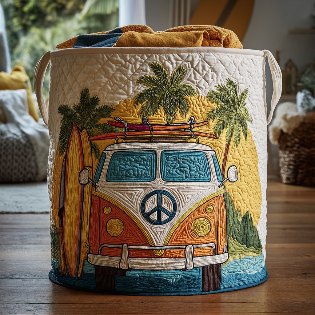 Coastal Freedom Quilted Laundry Basket Merch For Home And Living