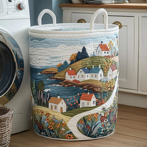 Coastal Nest Quilted Laundry Basket Merch For Kids