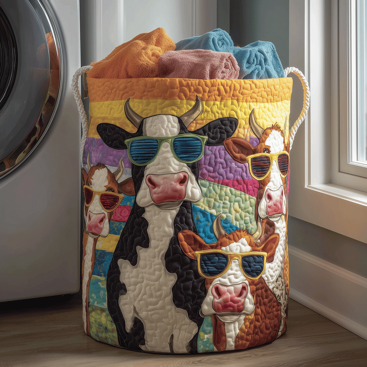 Cool Cow Quilted Laundry Basket Fall Merch Pick