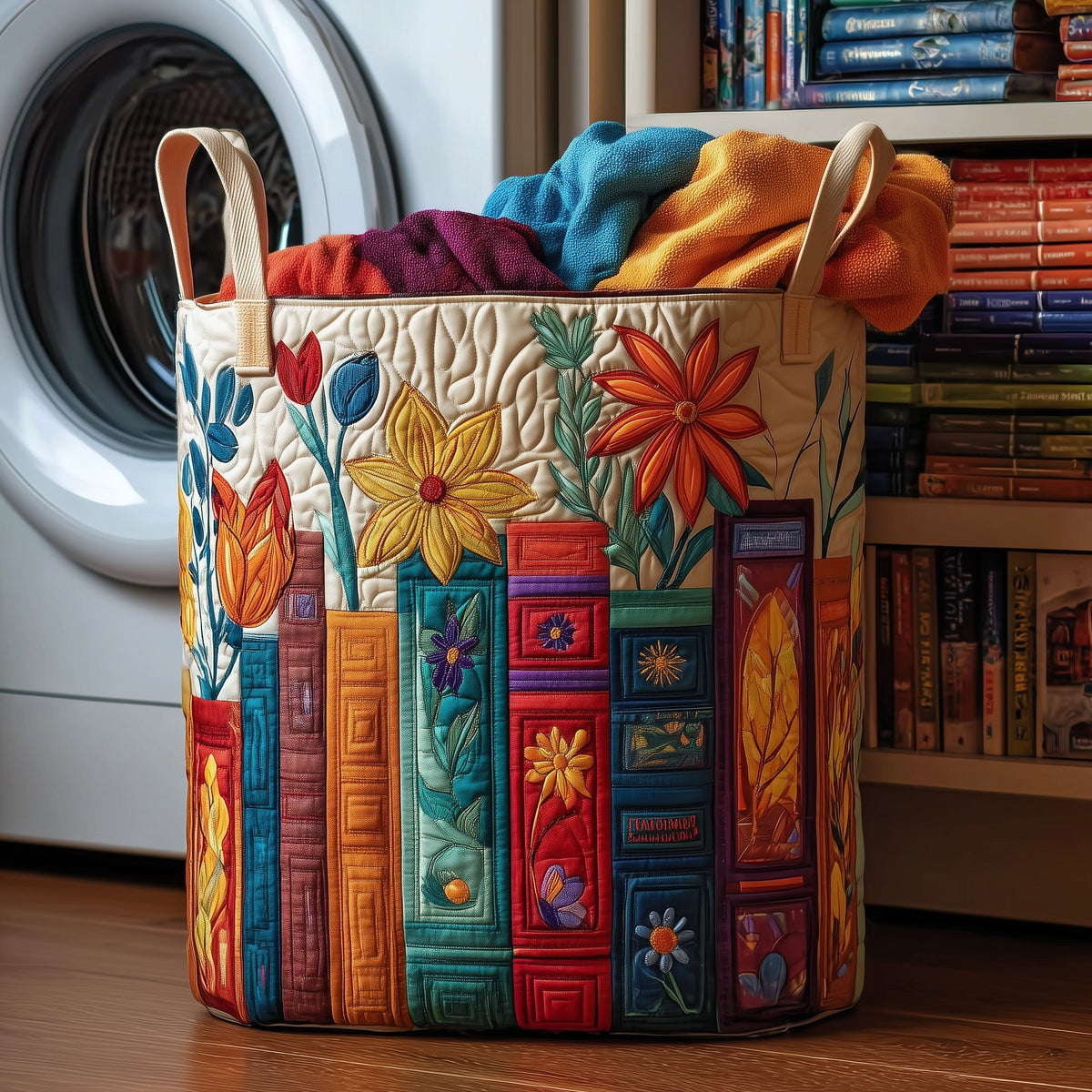 Cozy Book Quilted Laundry Basket Ideal Gift For Mom