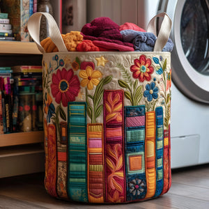 Cozy Book Quilted Laundry Basket Merch For Home And Living