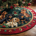 Cozy Dachshund Eve Quilted Christmas Tree Skirt Exclusive Holiday Tree Skirt Gift for Families