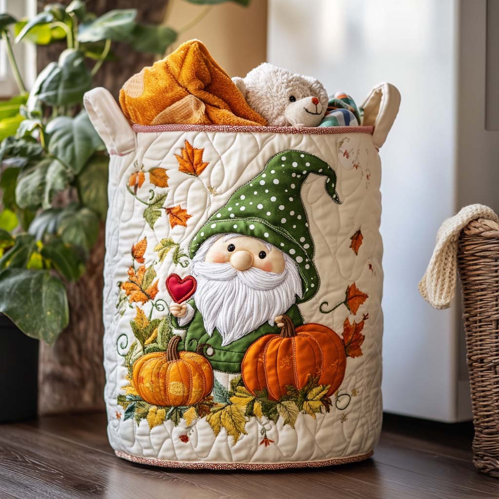 Cozy Gnome Time Quilted Laundry Basket Merch For Kids