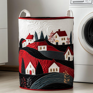 Cozy Village Quilted Laundry Basket Valentine’s Day Merch Gift