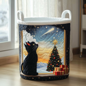 Cozy Xmas Night Quilted Laundry Basket Perfect Gift For Your House