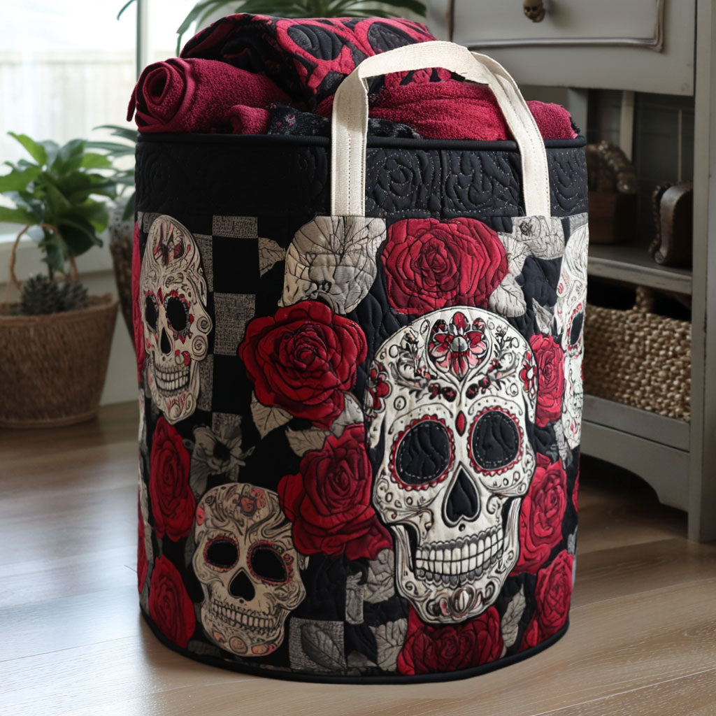 Crimson Cranium Quilted Laundry Basket Mother’s Day Merch Gift