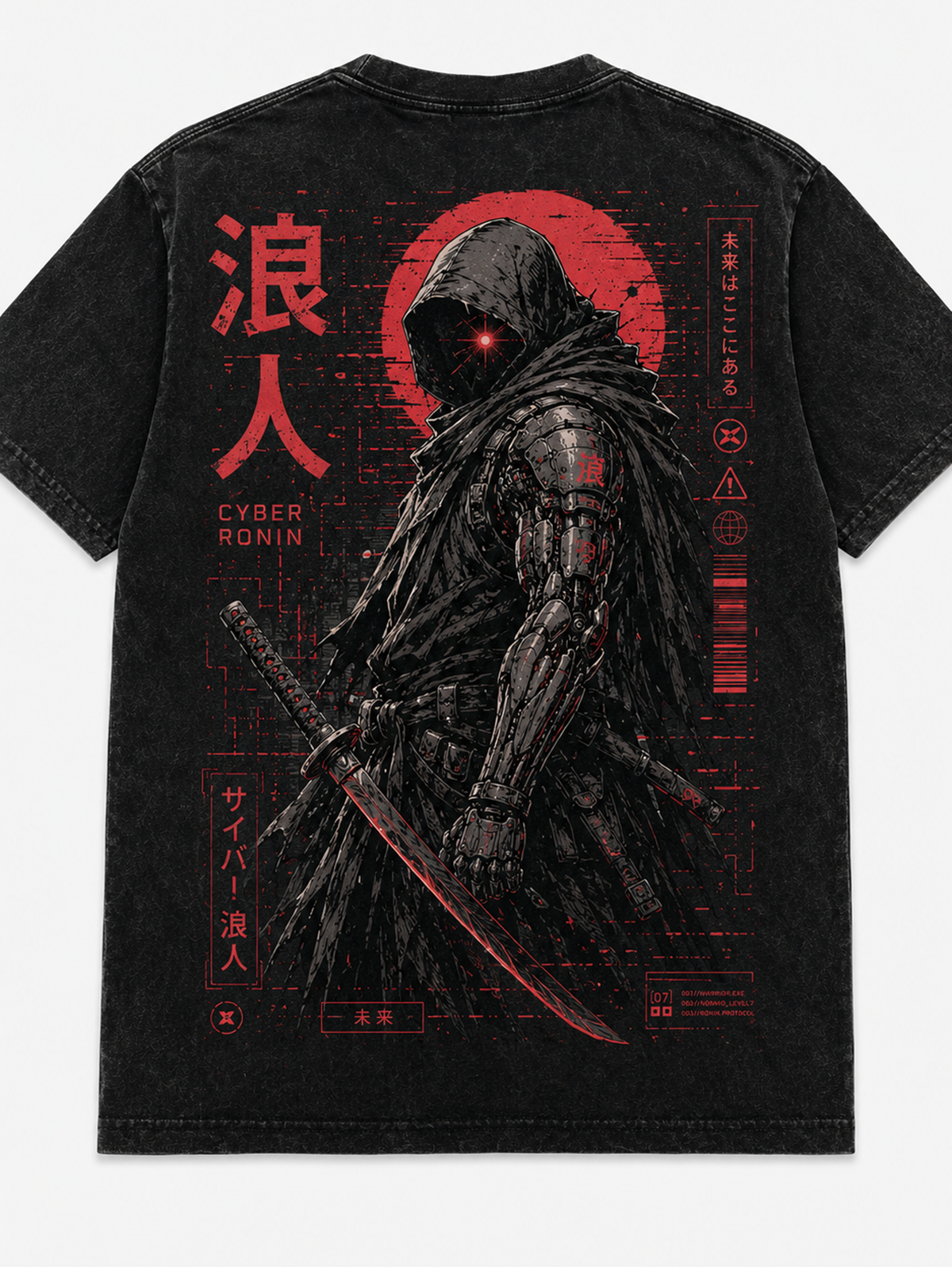 Cyber Ronin Japanese Inspired Graphic Vintage Tee