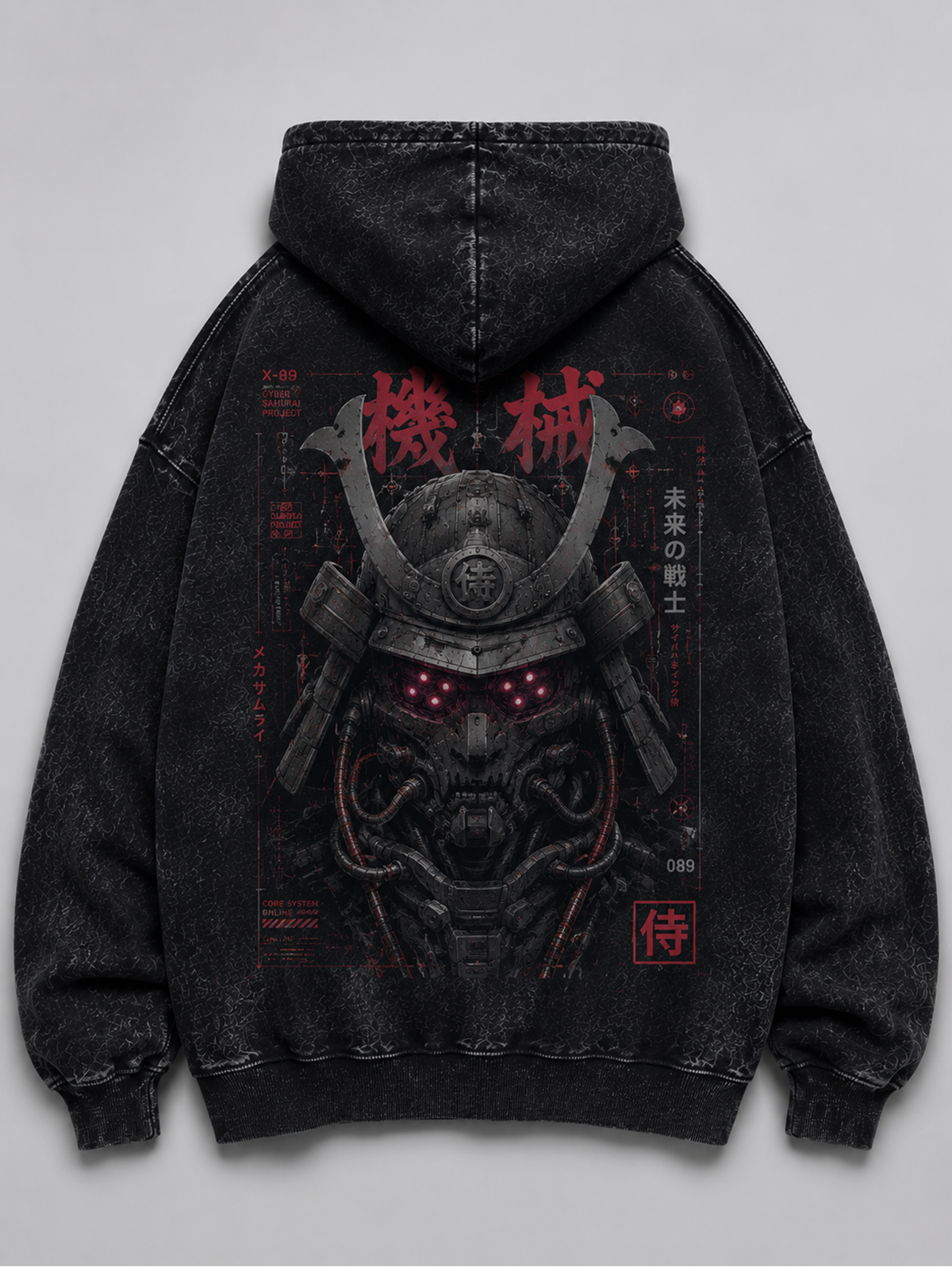 Cyber Samurai Japanese Inspired Oversized Hoodie