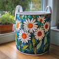 Daisy Haven Quilted Laundry Basket Great Stocking Stuffer