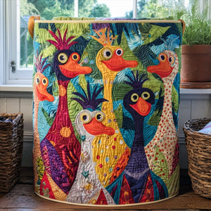 Dandelion Ducks Quilted Laundry Basket Merch For Family