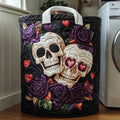 Dark Elegance Quilted Laundry Basket Perfect Gift For Your House