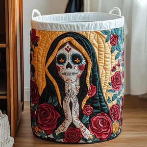 Day Of The Dead Quilted Laundry Basket Merch For Cozy Nights