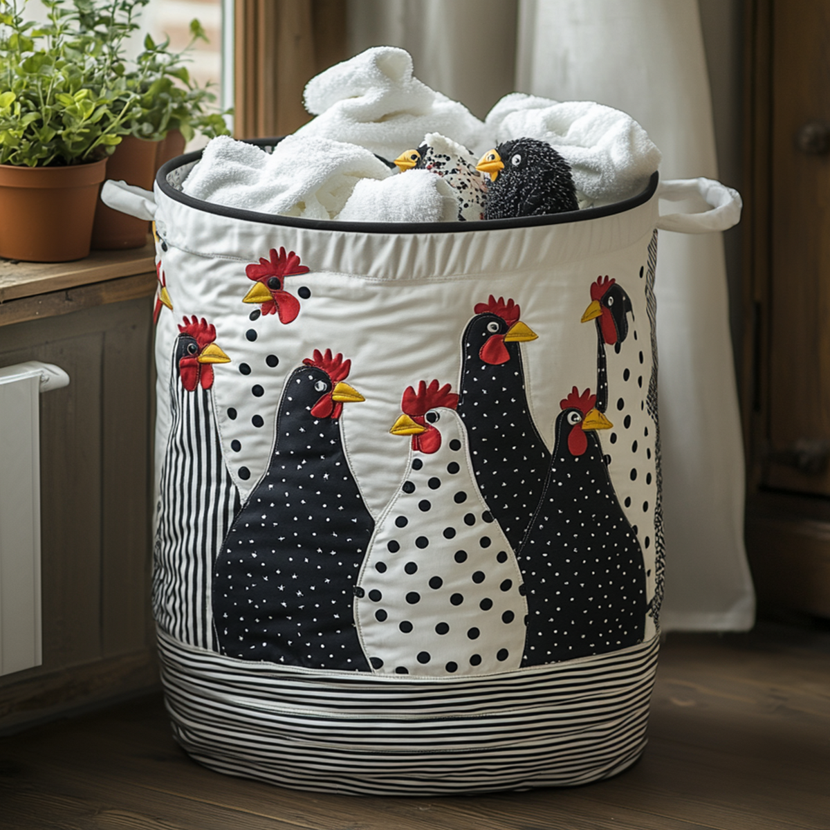 Dotty The Hen Quilted Laundry Basket Mother’s Day Merch Gift