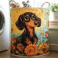 Doxie Charm Quilted Laundry Basket Anniversary Merch Gift