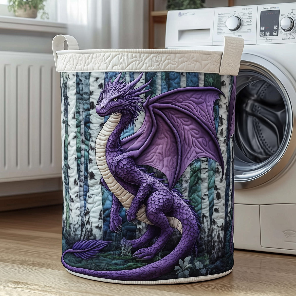 Dragon Quilted Laundry Basket Unique Gift For Laundry Lovers