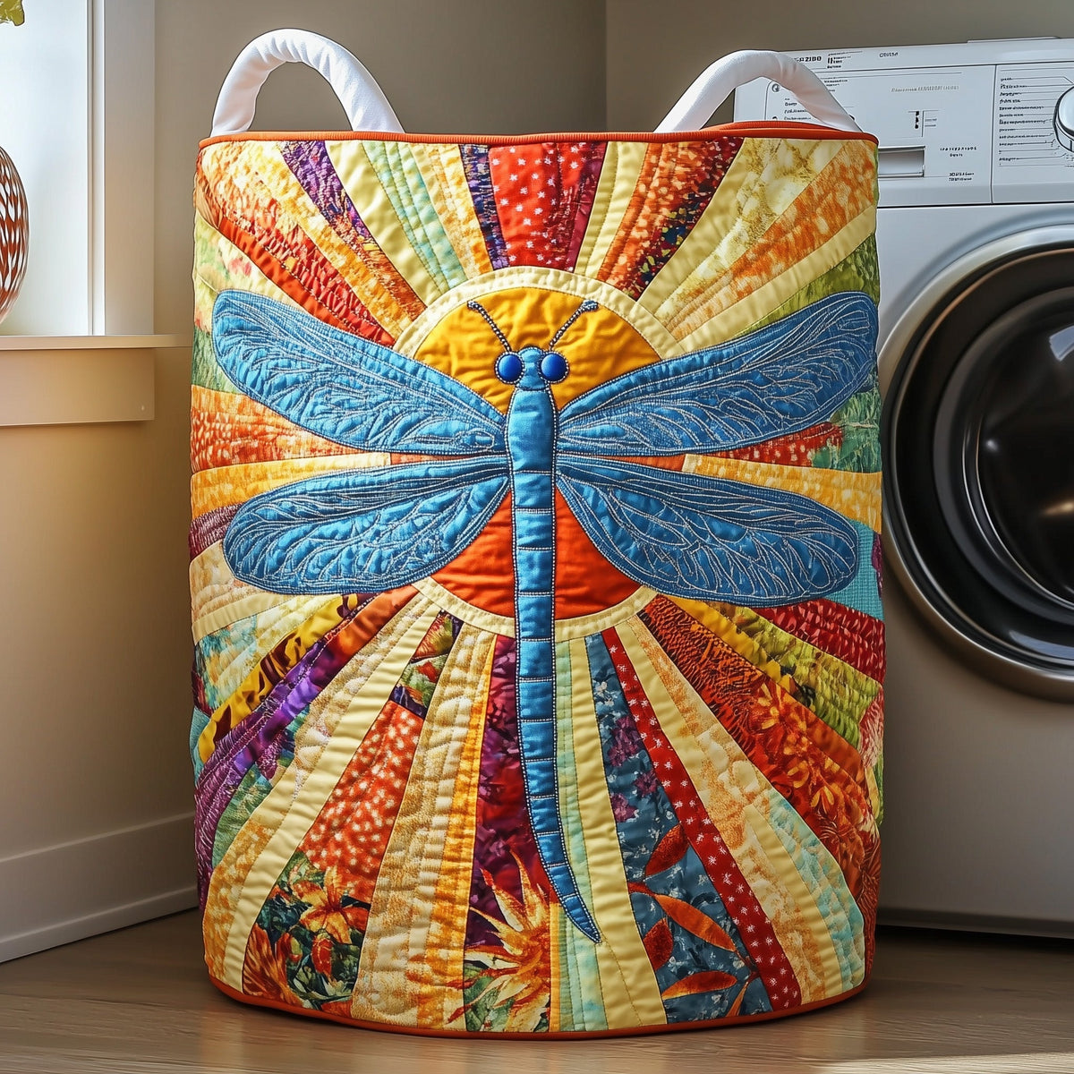 Dragonfly Charm Quilted Laundry Basket Merch For Him