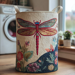Dragonfly Fields Quilted Laundry Basket Mother’s Day Merch Gift
