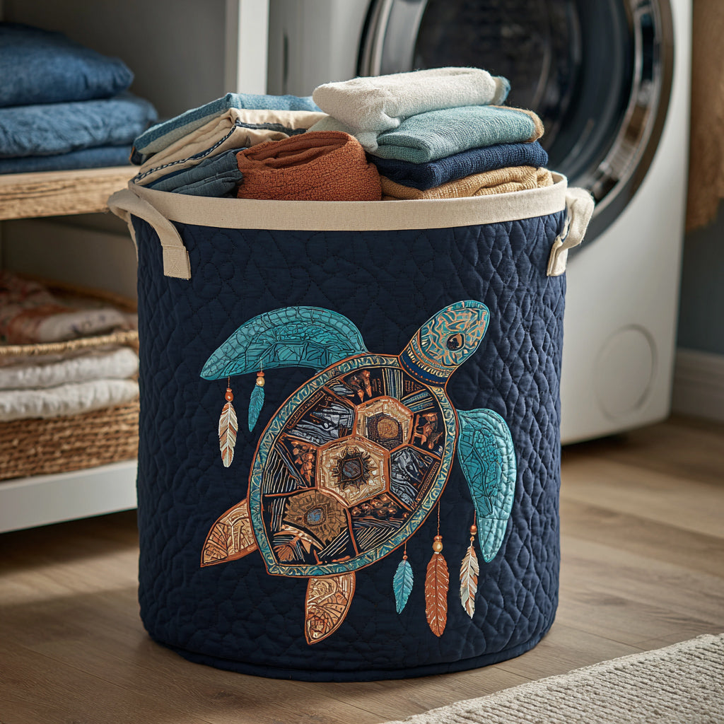 Dreamcatcher Turtle Basket Quilted Laundry Basket Merch For Cozy Nights
