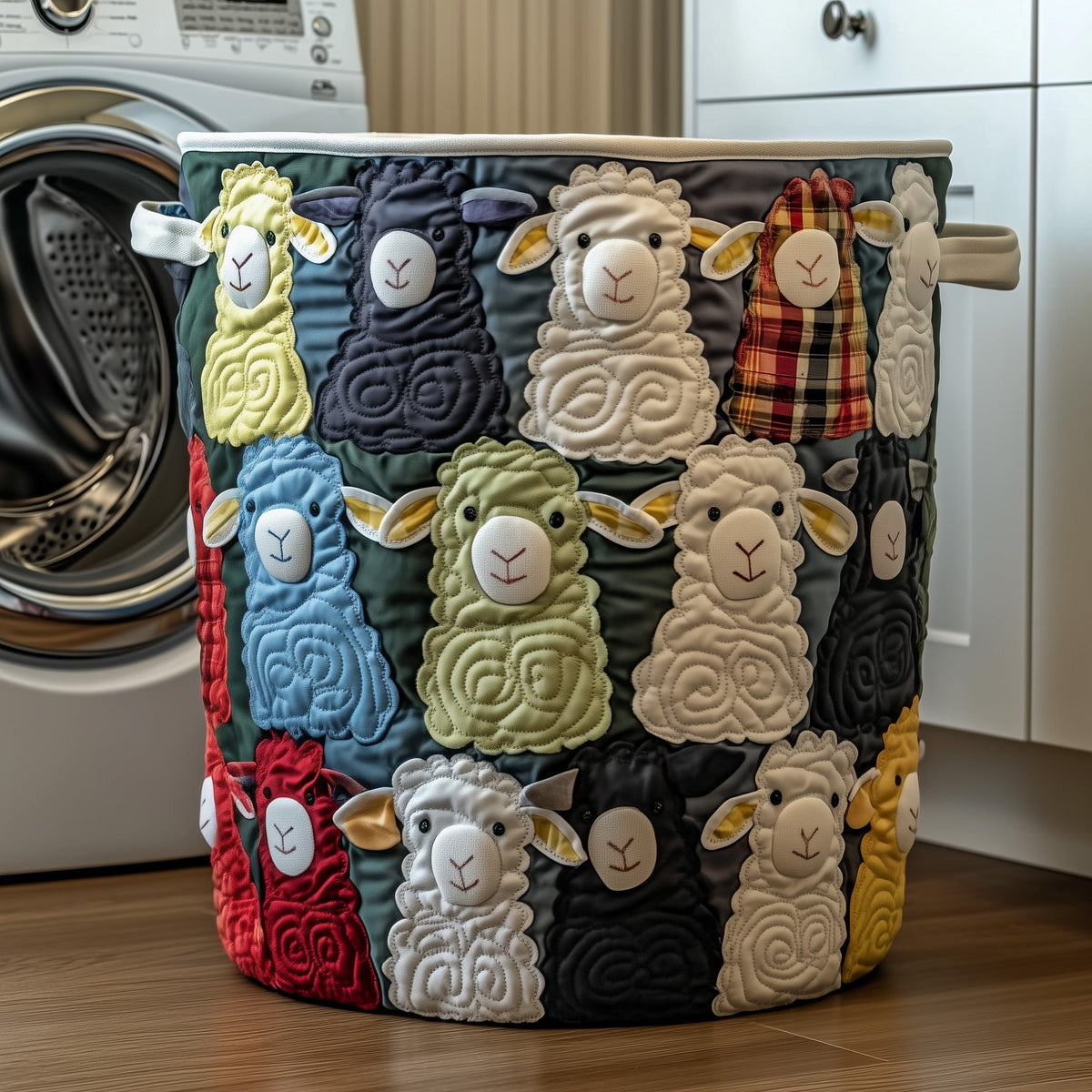 Dreamy Sheep Quilted Laundry Basket Creative Gift For Family