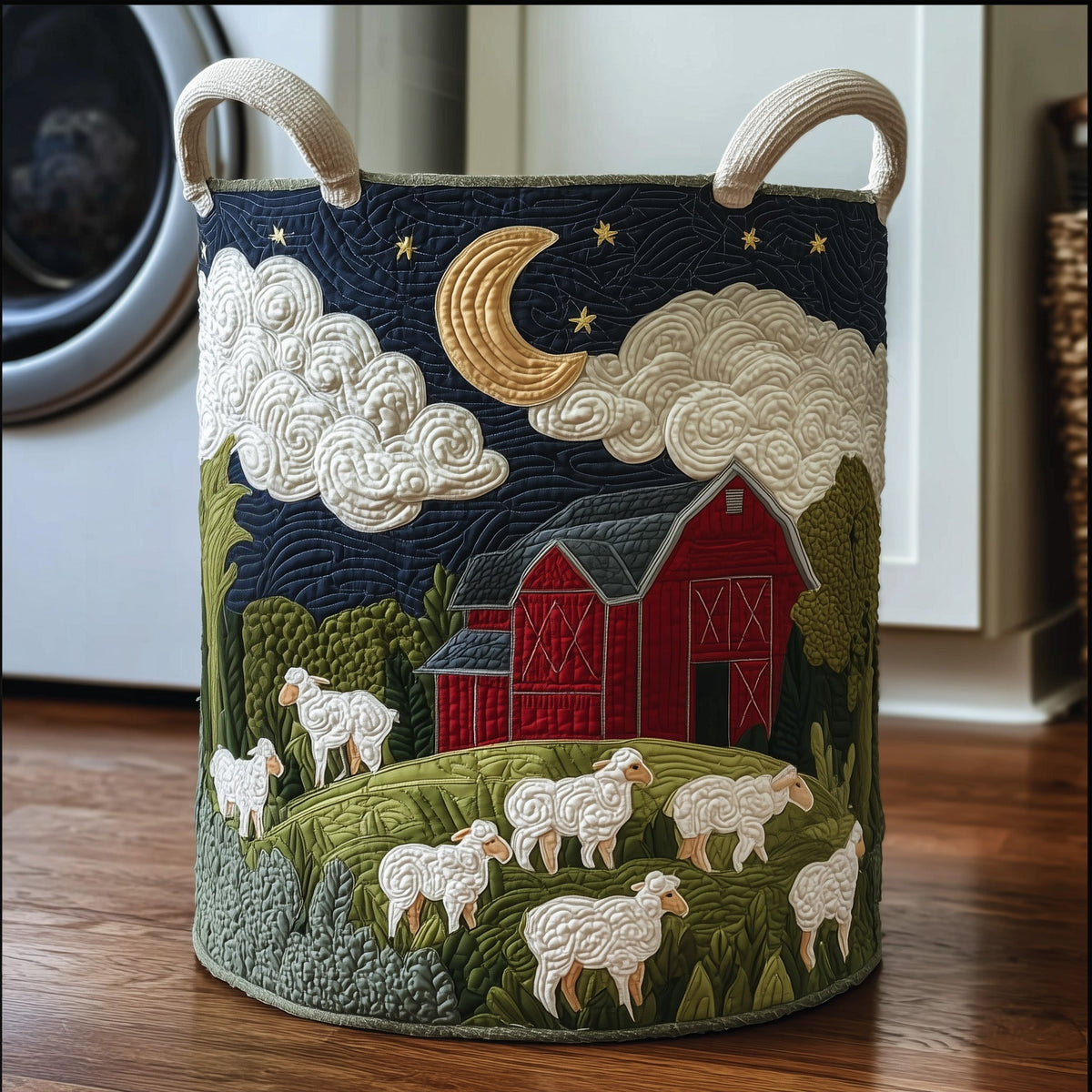 Dreamy Sheep Quilted Laundry Basket Valentine’s Day Merch Gift