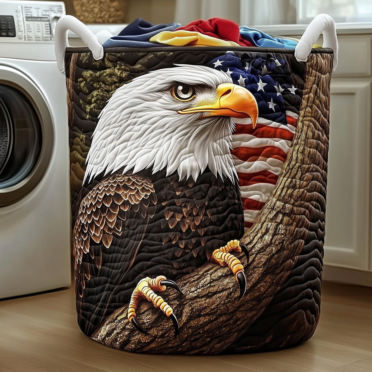 Eagle Quilted Laundry Basket Gftoma4598 Valentine’s Day Merch Gift