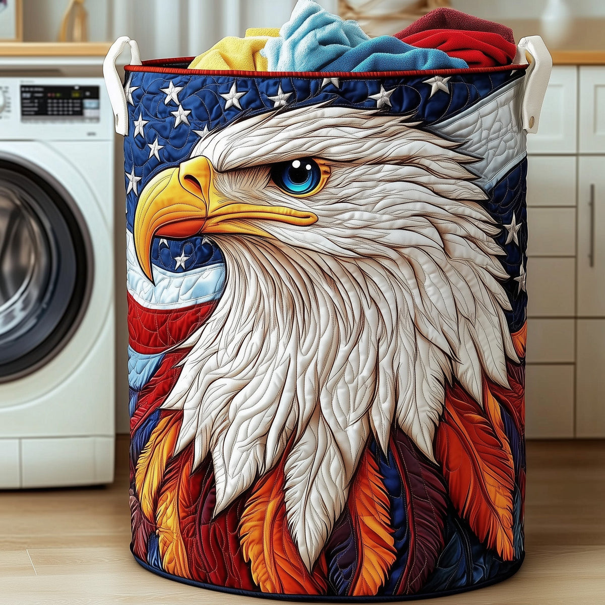 Eagle Quilted Laundry Basket Gftoma4600 Christmas Merch Gift